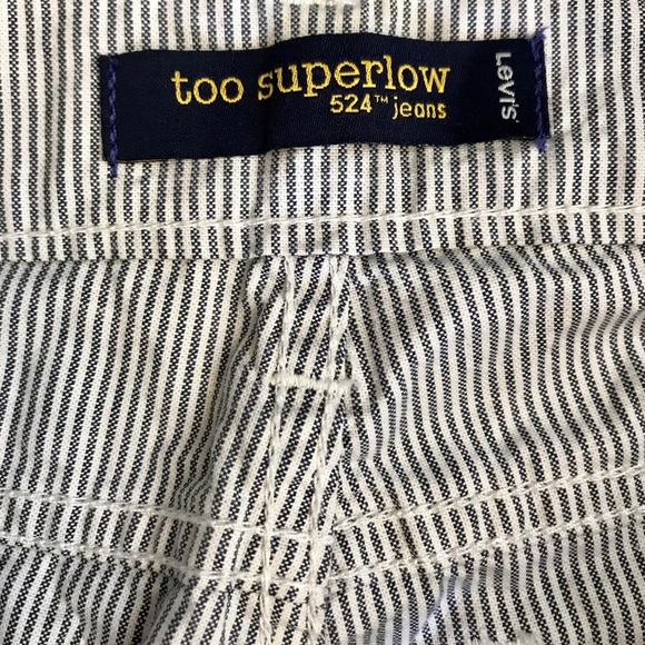 Too Superlow Levi’s 524 Jeans grey-white pinstripe cotton 4/6 - Picture 3 of 8